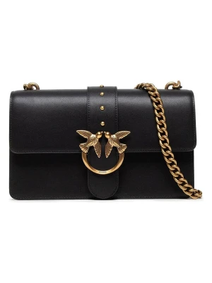 Pinko Skórzana torebka w kolorze czarnym - 27 x 16 x 8 cm rozmiar: onesize