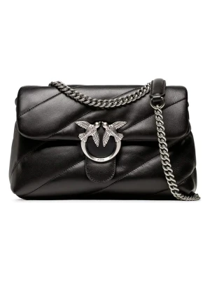 Pinko Skórzana torebka w kolorze czarnym - 27 x 19 x 11 cm rozmiar: onesize