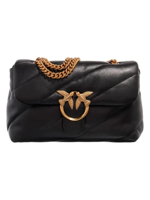 Pinko Skórzana torebka w kolorze czarnym - 27 x 19 x 11 cm rozmiar: onesize