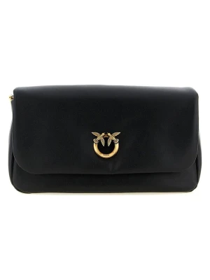 Pinko Skórzana torebka w kolorze czarnym - 31 x 17 x 10 cm rozmiar: onesize
