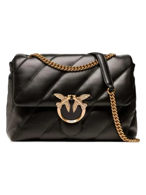 Pinko Skórzana torebka w kolorze czarnym - 33 x 25 x 11 cm rozmiar: onesize