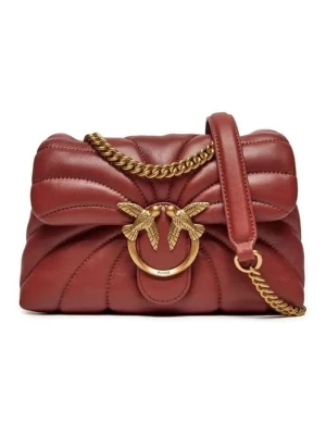 Pinko Skórzana torebka w kolorze czerwonobrązowym - 21 x 15 x 8 cm rozmiar: onesize