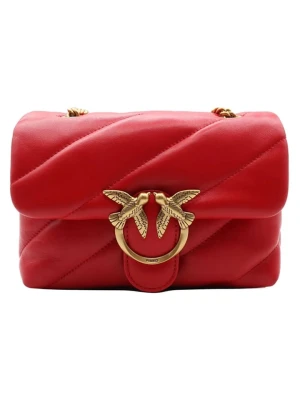 Pinko Skórzana torebka w kolorze czerwonym - 22 x 15 x 10 cm rozmiar: onesize