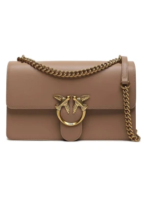 Pinko Skórzana torebka w kolorze jasnobrązowym - 27 x 16 x 7 cm rozmiar: onesize