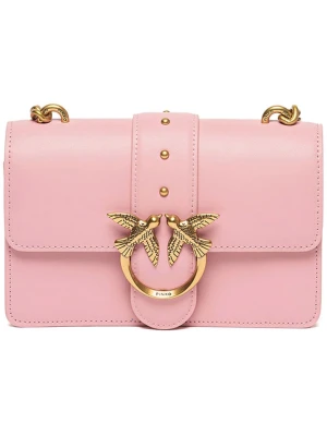 Pinko Skórzana torebka w kolorze jasnoróżowym - 20 x 12 x 4 cm rozmiar: onesize