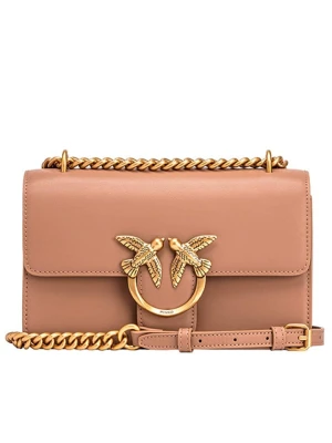 Pinko Skórzana torebka w kolorze jasnoróżowym - 21 x 13 x 6 cm rozmiar: onesize