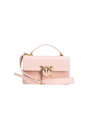 Pinko Skórzana torebka w kolorze jasnoróżowym - 27 x 17 x 9 cm rozmiar: onesize