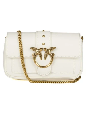 Pinko Skórzana torebka w kolorze kremowym - 20 x 12 x 4 cm rozmiar: onesize