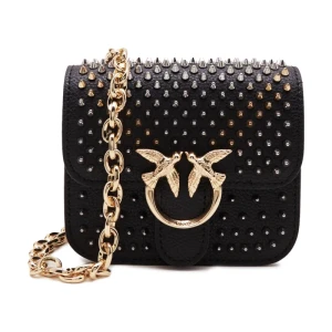 Pinko Skórzana torebka wieczorowa LOVE BELL MICRO VITELLO BOTTAL