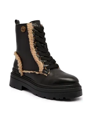 Pinko Skórzane botki MIA 18 | shearling
