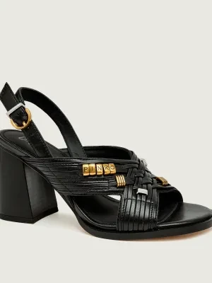 Pinko Skórzane sandały na słupku LARA 05