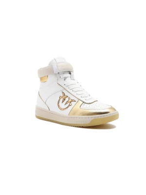 Pinko Skórzane sneakersy Lorena Basket Hi biały