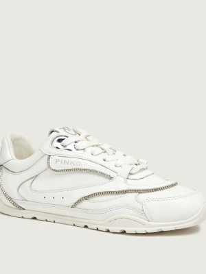 Pinko Skórzane sneakersy Yulia 04 biały