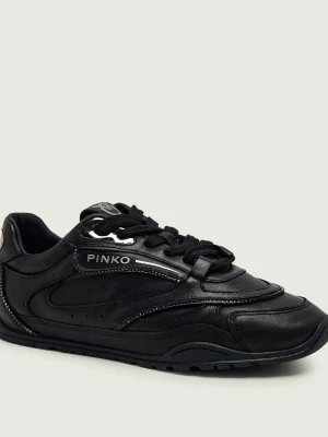 Pinko Skórzane sneakersy Yulia 04 czarny
