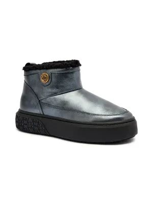 Pinko Skórzane śniegowce YOKO 22 | shearling
