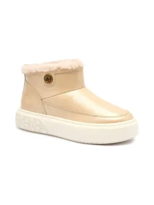 Pinko Skórzane śniegowce YOKO 22 | shearling