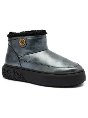 Pinko Skórzane śniegowce YOKO 22 | shearling