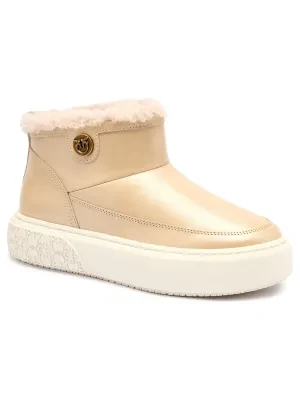 Pinko Skórzane śniegowce YOKO 22 | shearling