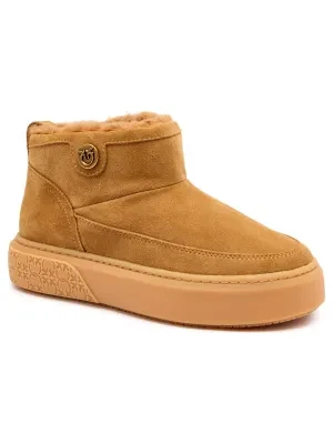 Pinko Skórzane śniegowce YOKO 22 | shearling