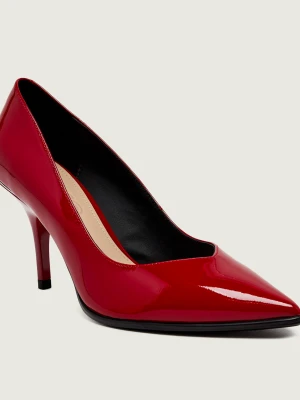 Pinko Skórzane szpilki Lady 11 czerwony