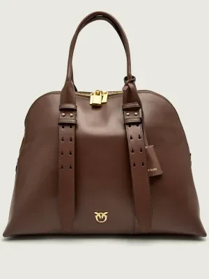 Pinko Skórzany kuferek BOWLING BAG