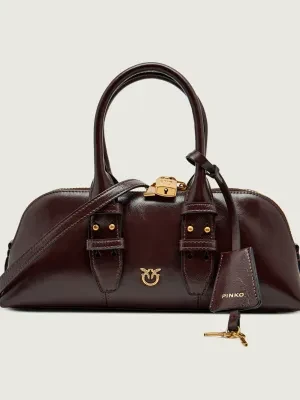 Pinko Skórzany kuferek BOWLING BAG