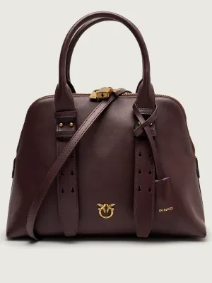 Pinko Skórzany kuferek BOWLING BAG MEDIUM