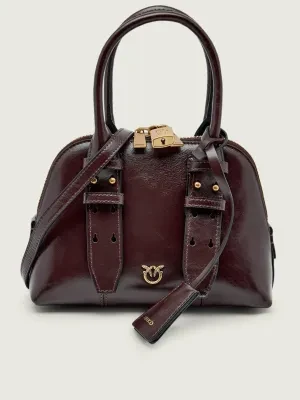 Pinko Skórzany kuferek BOWLING BAG ZIP MINI