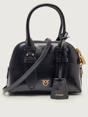 Pinko Skórzany kuferek BOWLING BAG ZIP MINI