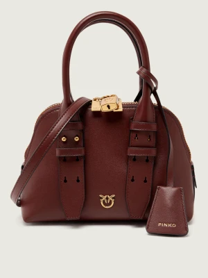 Pinko Skórzany kuferek BOWLING BAG ZIP MINI