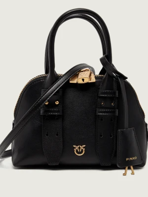 Pinko Skórzany kuferek BOWLING BAG ZIP MINI