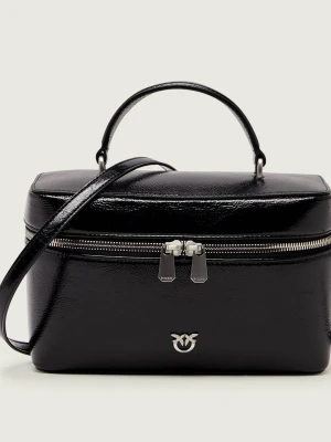 Pinko Skórzany kuferek VANITY CASE CLASSIC czarny