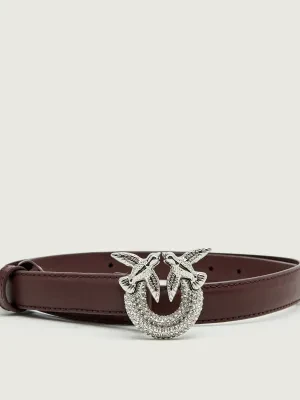 Pinko Skórzany pasek H2 STRASS BUCKLE