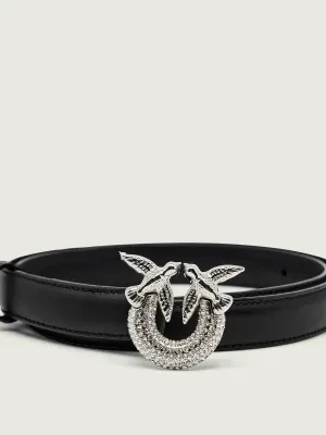 Pinko Skórzany pasek H2 STRASS BUCKLE
