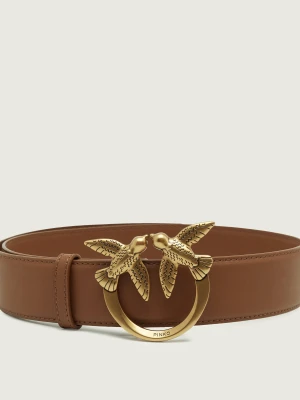 Pinko Skórzany pasek LOVE BERRY H4 BELT VITELLO SET camel