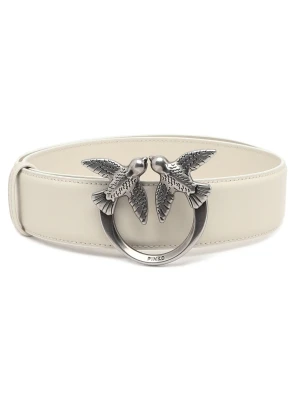 Pinko Skórzany pasek LOVE BERRY H4 BELT VITELLO SET biały