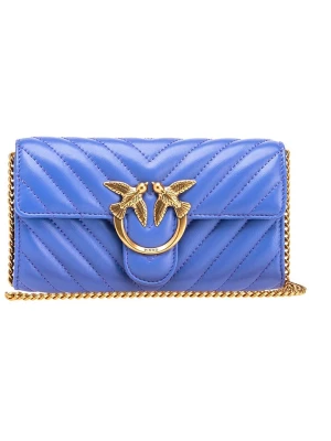 Pinko Skórzany portfel w kolorze niebieskim - 19 x 10 x 4 cm rozmiar: onesize