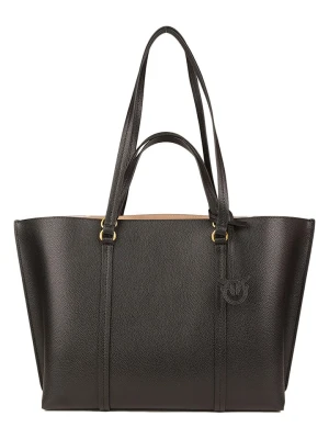 Pinko Skórzany shopper bag w kolorze czarnym - 36 x 29 x 13 cm rozmiar: onesize