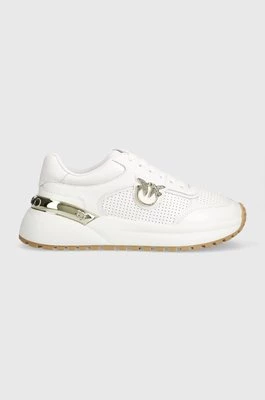 Pinko sneakersy skórzane Gem kolor biały SS0019 P001 Z1B