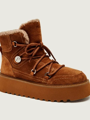 Pinko Śniegowce Martina 01 | zamsz | shearling brązowy