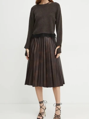 Pinko spódnica kolor brązowy maxi rozkloszowana 104440 A286