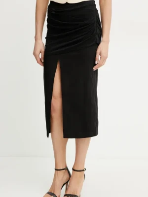 Pinko spódnica lniana kolor czarny mini ołówkowa 104835 A2GF