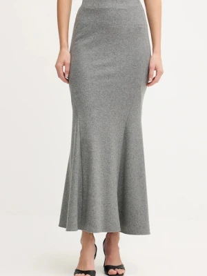 Pinko spódnica z dodatkiem wełny kolor szary maxi rozkloszowana 106095 A2ZU