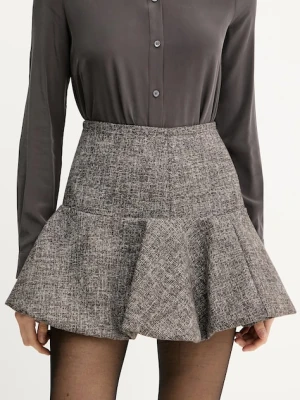 Pinko spódnica z domieszką wełny kolor brązowy mini rozkloszowana 105569 A2QX