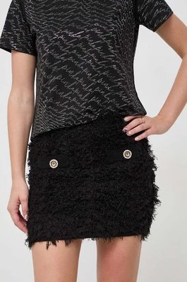 Pinko spódnica z domieszką wełny kolor czarny mini prosta 101865.A118