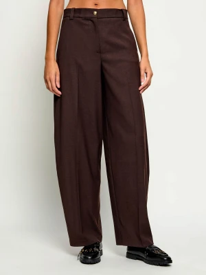 Pinko Spodnie Balbino | Relaxed fit | z dodatkiem wełny brązowy
