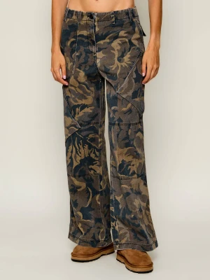 Pinko Spodnie cargo Haiku | Loose fit zielony