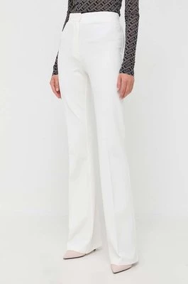 Pinko spodnie damskie kolor biały dzwony high waist