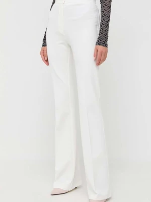 Pinko spodnie damskie kolor biały dzwony high waist