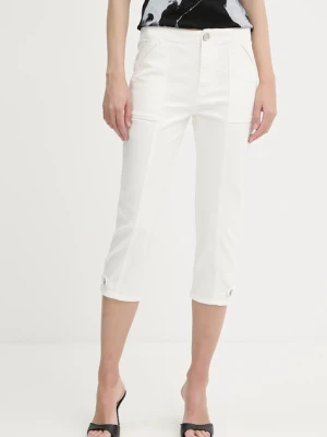 Pinko spodnie damskie kolor biały proste medium waist 105232 A2M6